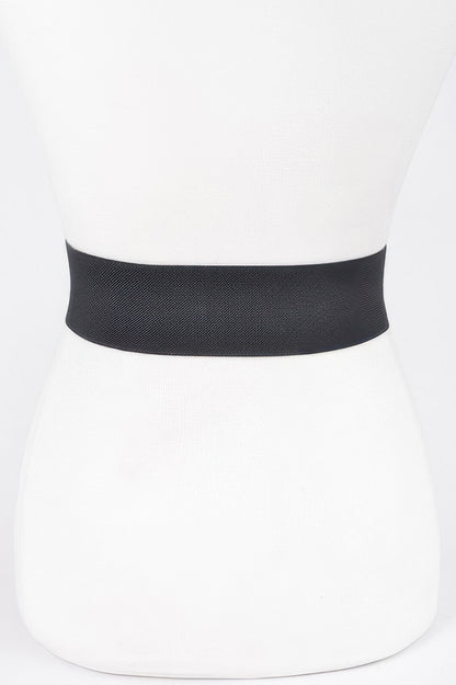 Rhinestone Buckle Plus Size Elastic Belt - It's a Girly Place