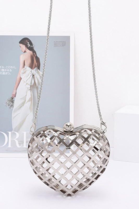 Metal Heart Shape Mini Clutch - It's a Girly Place