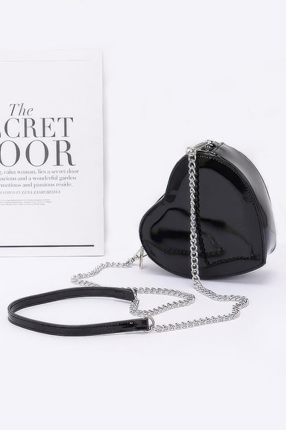 Enamel Heart Shape Crossbody Bag - It's a Girly Place