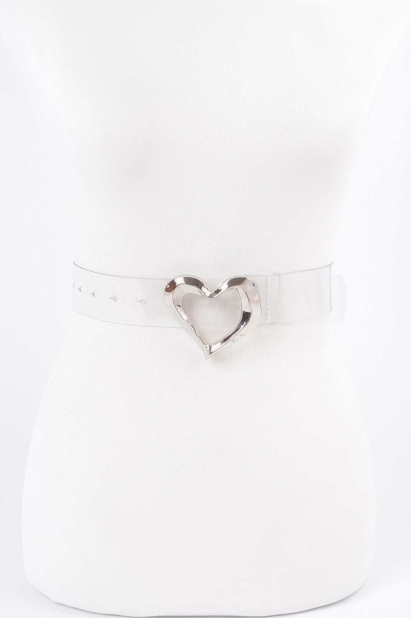 Heart Shape Metal Buckle Plus Size Clear Belt - It's a Girly Place
