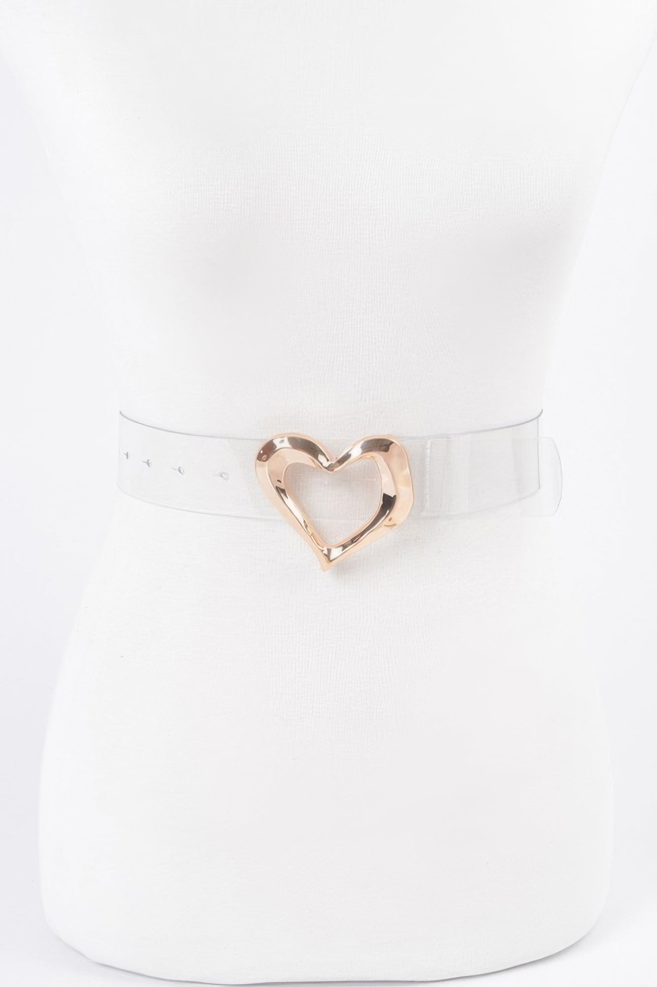 Heart Shape Metal Buckle Plus Size Clear Belt - It's a Girly Place