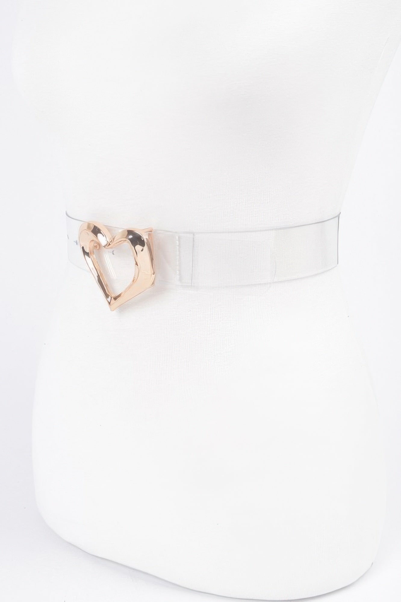 Heart Shape Metal Buckle Plus Size Clear Belt - It's a Girly Place