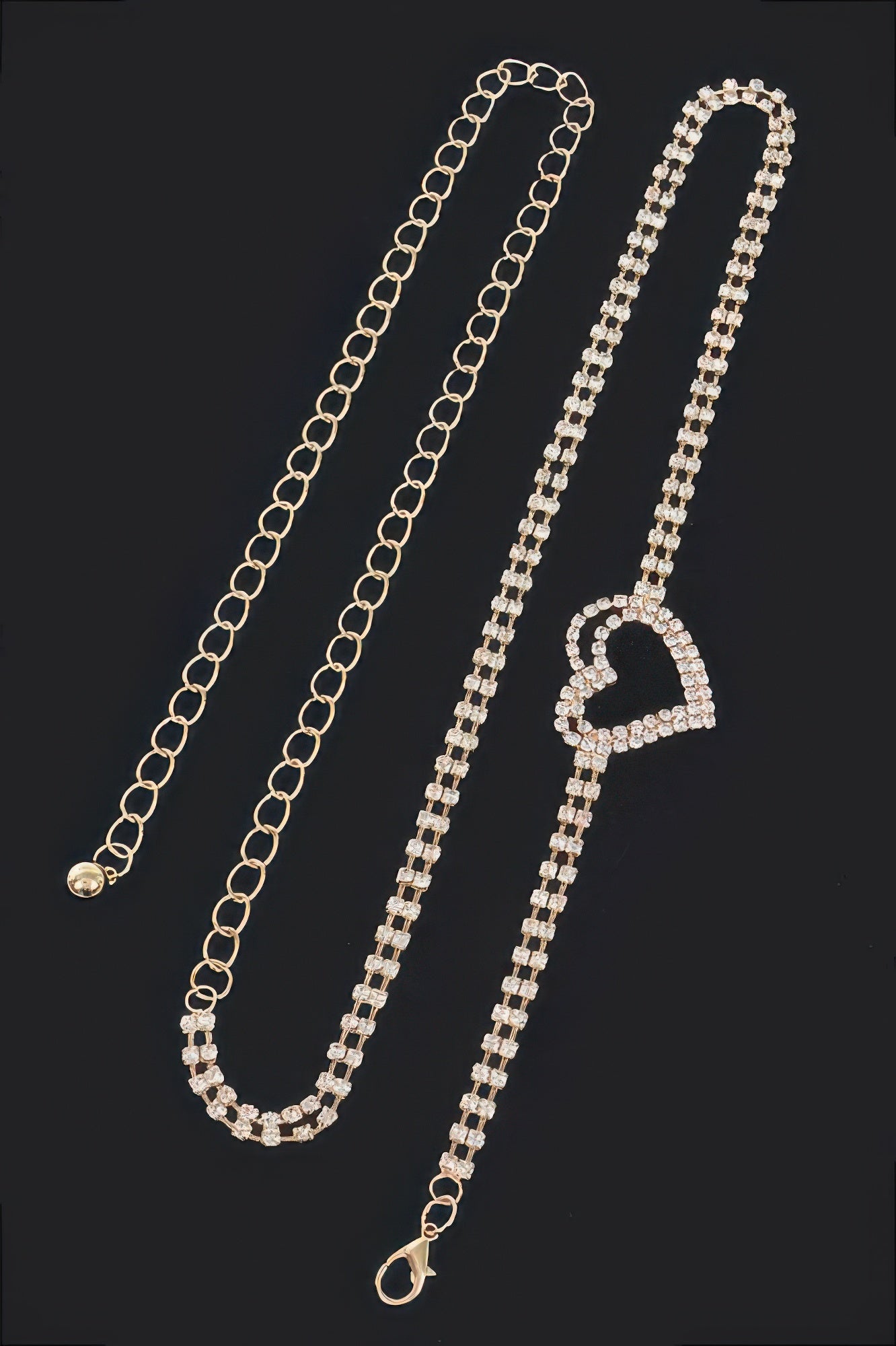 Rhinestone Heart Chain Belt - It's a Girly Place