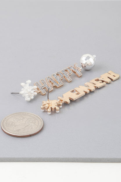 Happy New Year Drop Earrings - It's a Girly Place