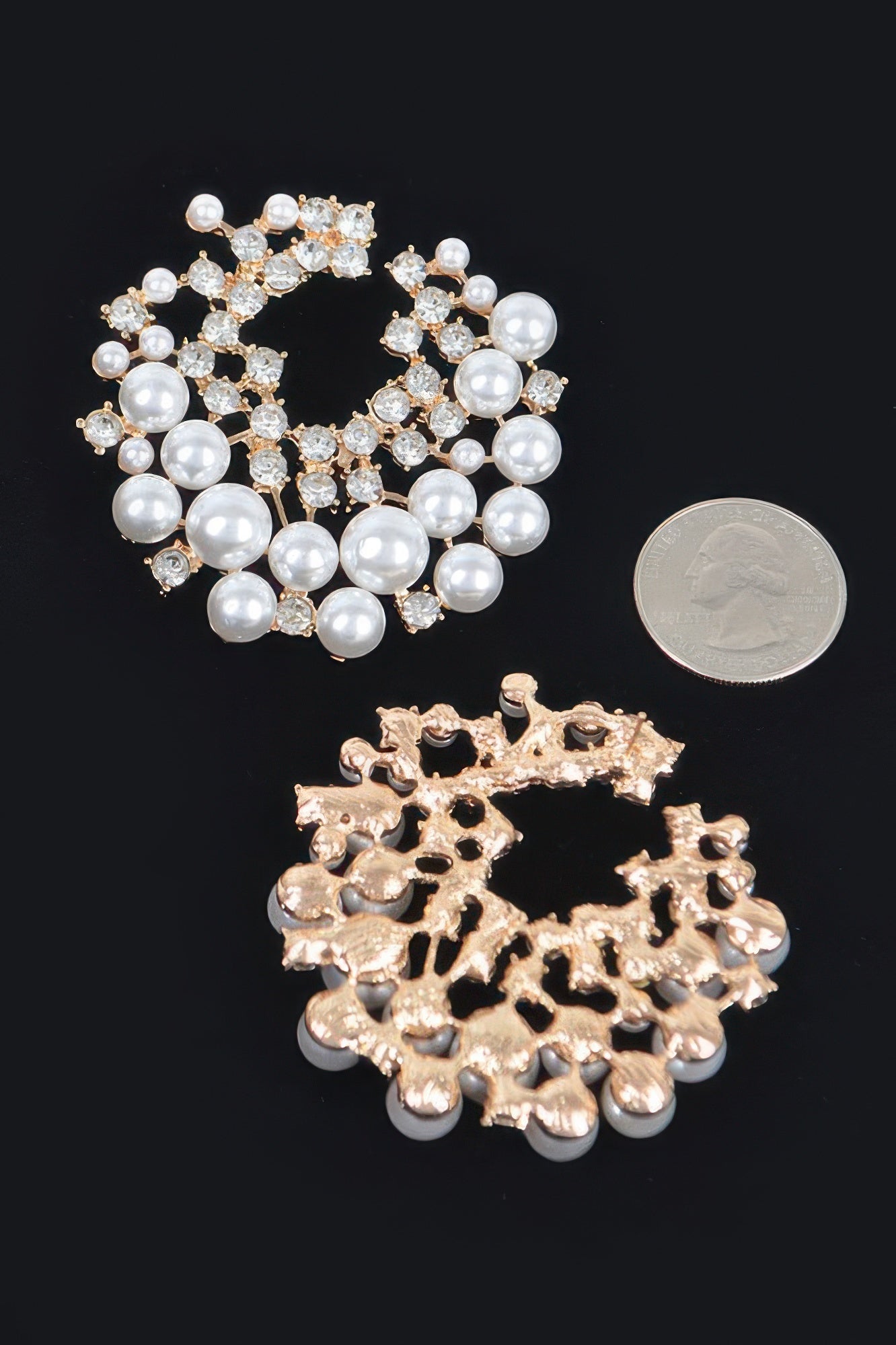 Rhinestone And Pearl Stud Earring - It's a Girly Place