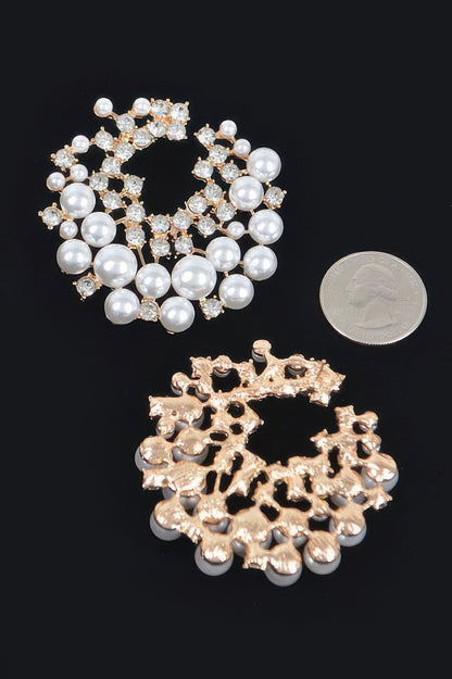 Rhinestone And Pearl Stud Earring - It's a Girly Place