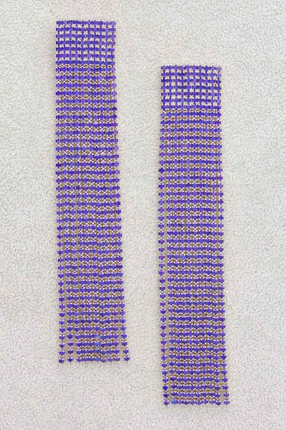 Rhinestone Curtain Drop Earrings - It's a Girly Place