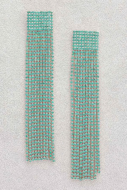 Rhinestone Curtain Drop Earrings - It's a Girly Place