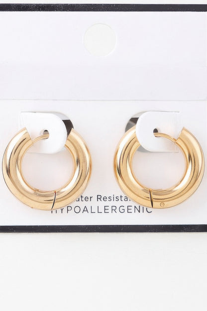 Bulky Shiny Hoop Earrings - It's a Girly Place