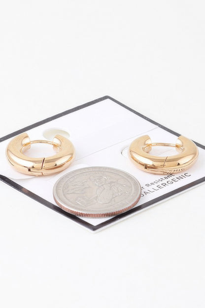 Shiny Water Resistant Hoop Earrings - It's a Girly Place