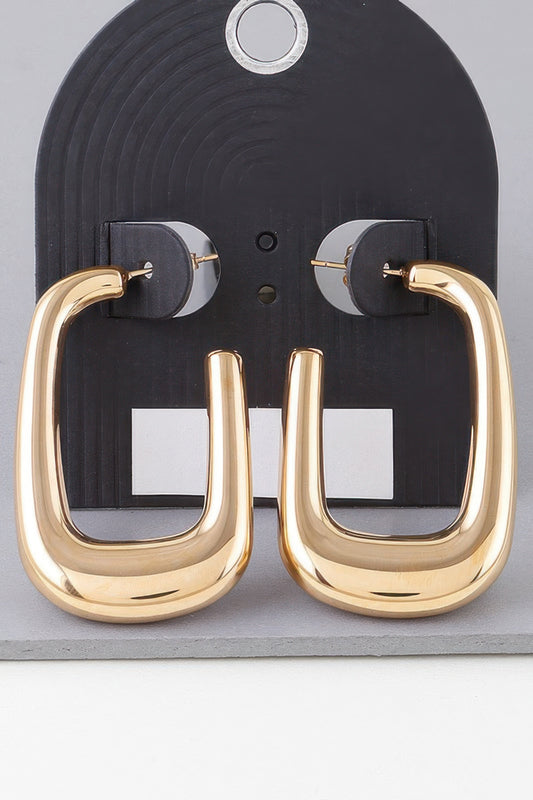 Shiny Frame Hoop Earrings - It's a Girly Place