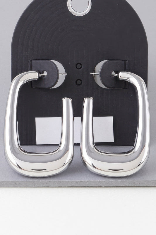Shiny Frame Hoop Earrings - It's a Girly Place