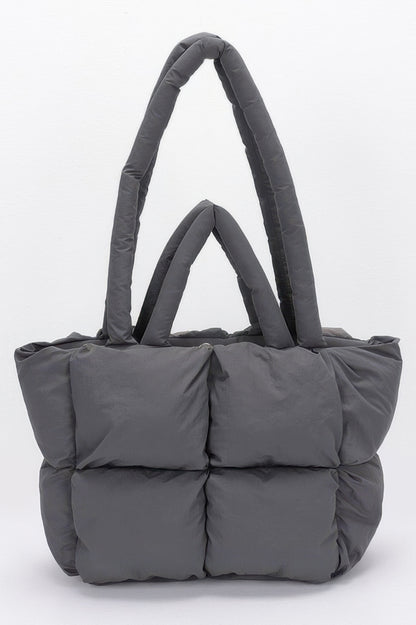 Nylon Quilted Padded Tote Bag - It's a Girly Place