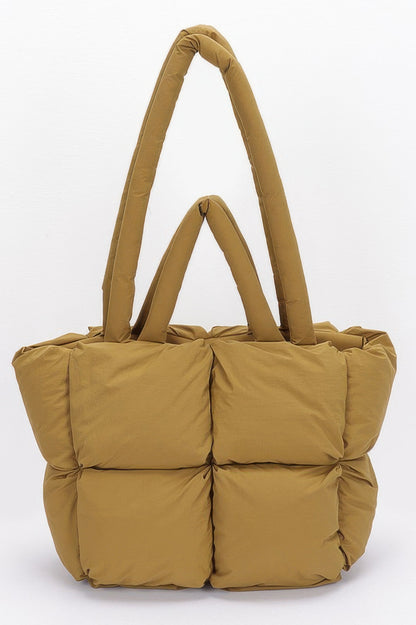 Nylon Quilted Padded Tote Bag - It's a Girly Place