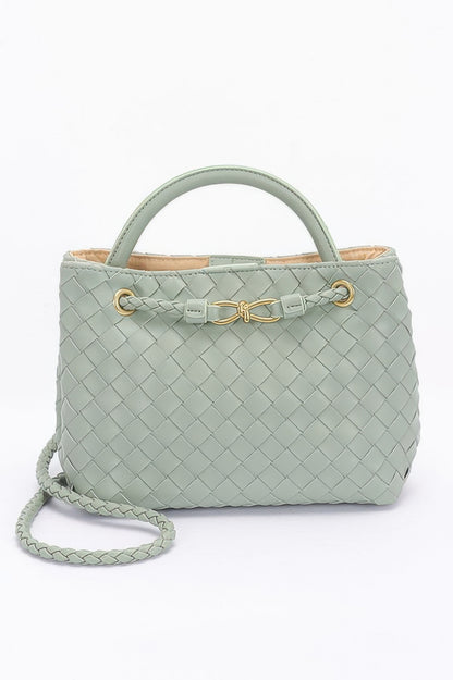 Faux Leather Braided Top Handle Bag - It's a Girly Place