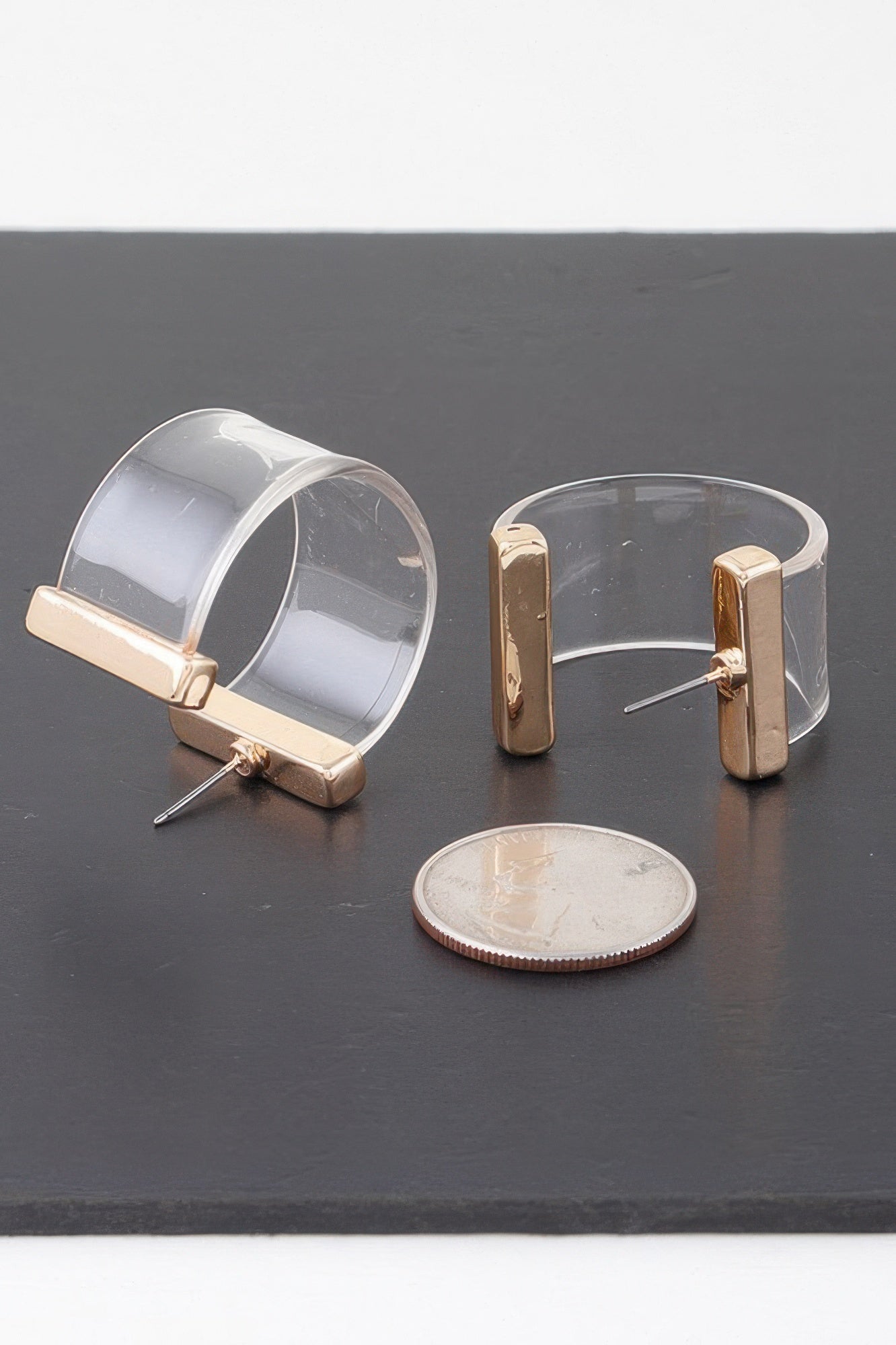 Flat Transparent Hoop Earrings - It's a Girly Place