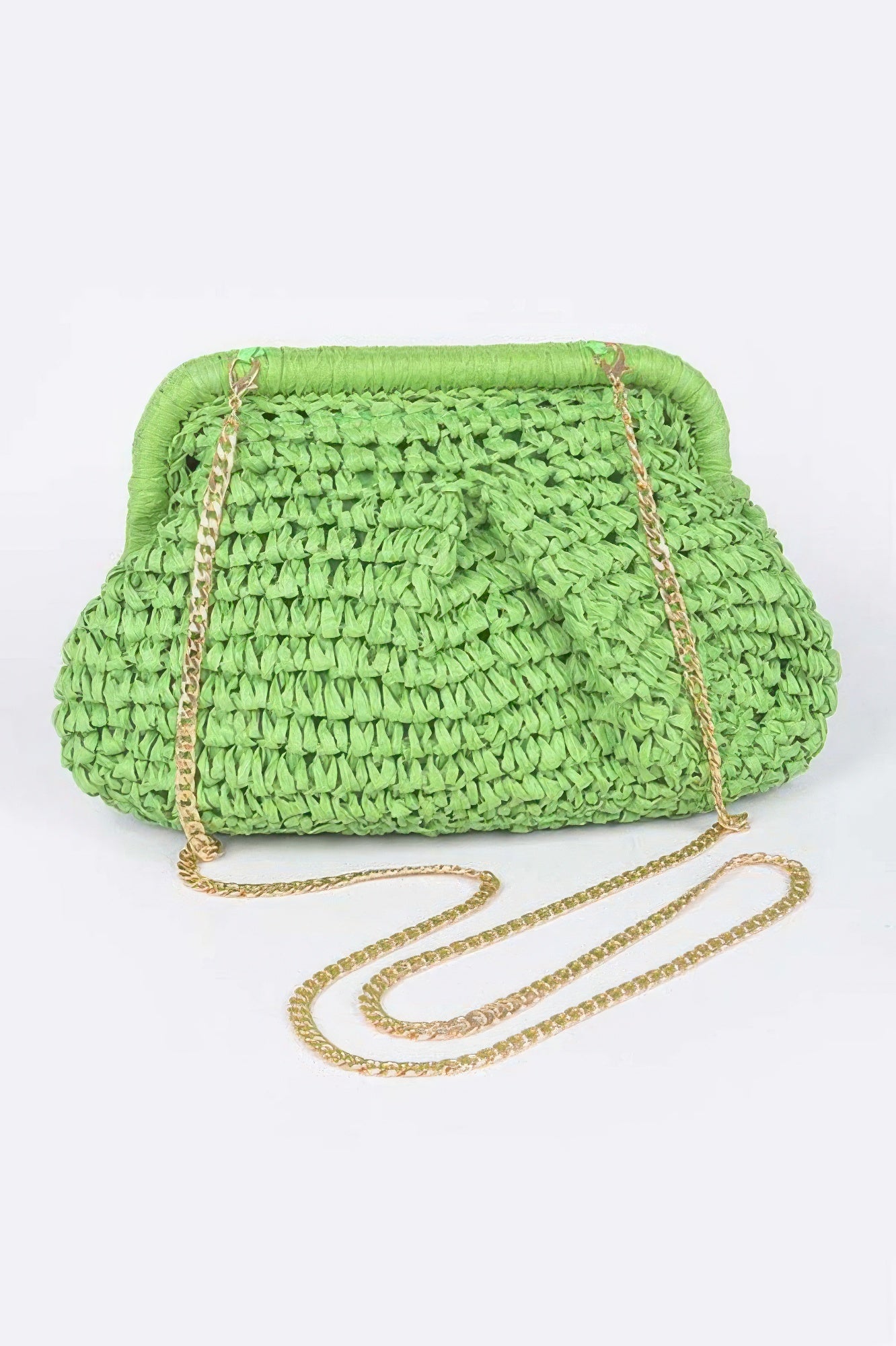 Faux Straw Chain Clutch - It's a Girly Place