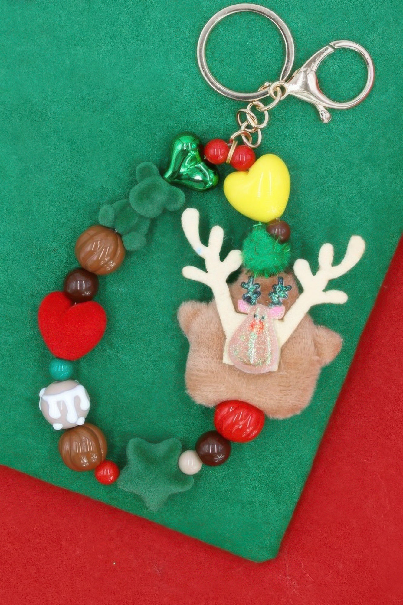 Rudolph Reindeer Christmas Keychain Bracelet - It's a Girly Place
