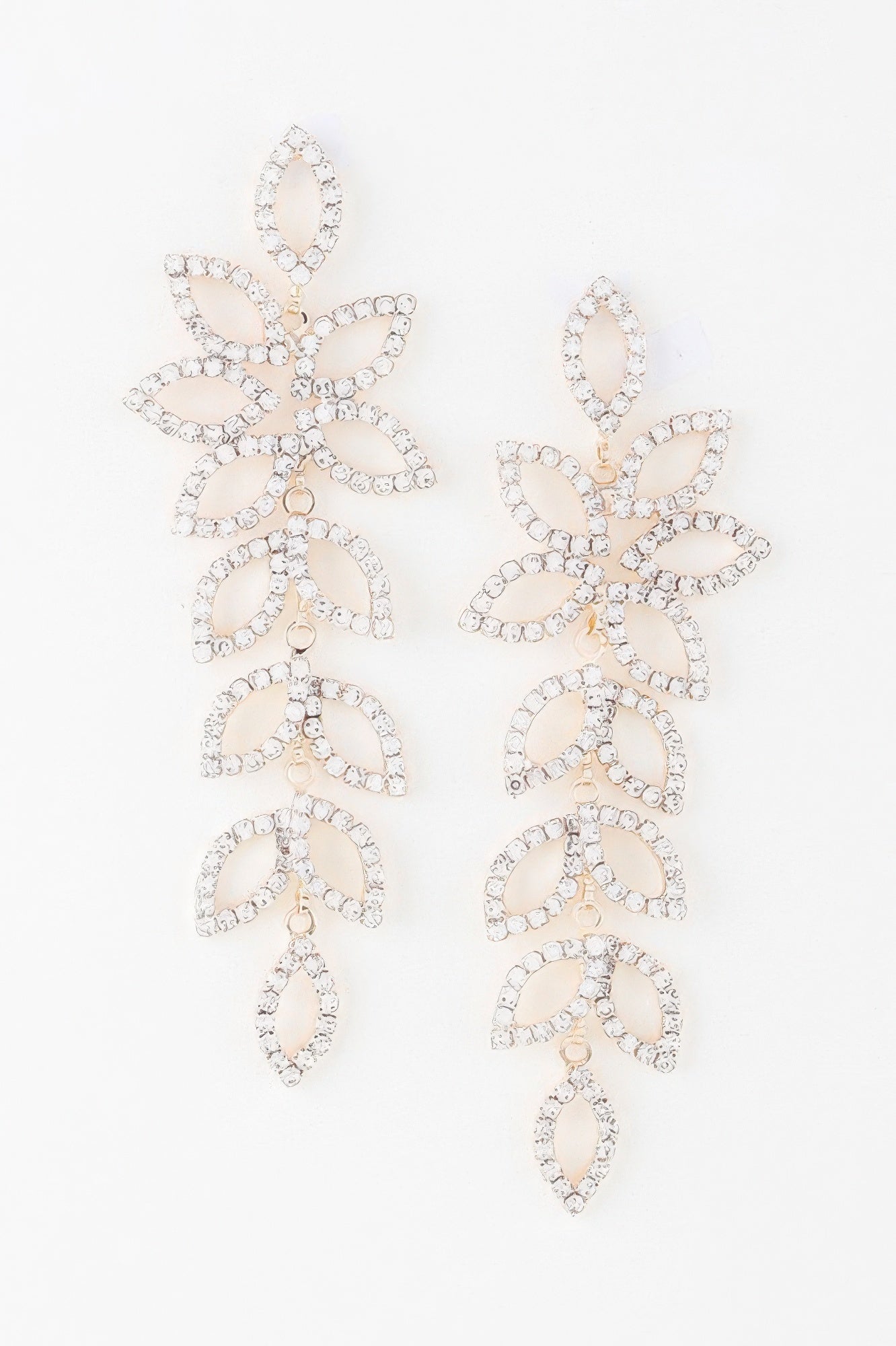 Bejeweled Flower Petal Drop Earrings - It's a Girly Place