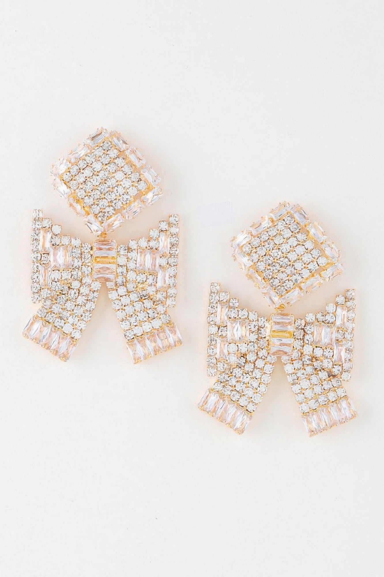 Elegant Bow Rhinestone Earrings - It's a Girly Place