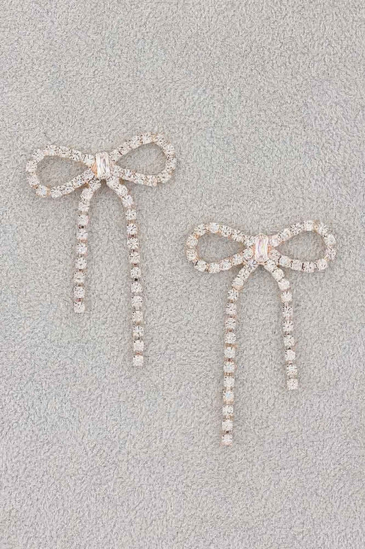 Rhinestone Ribbon Earring