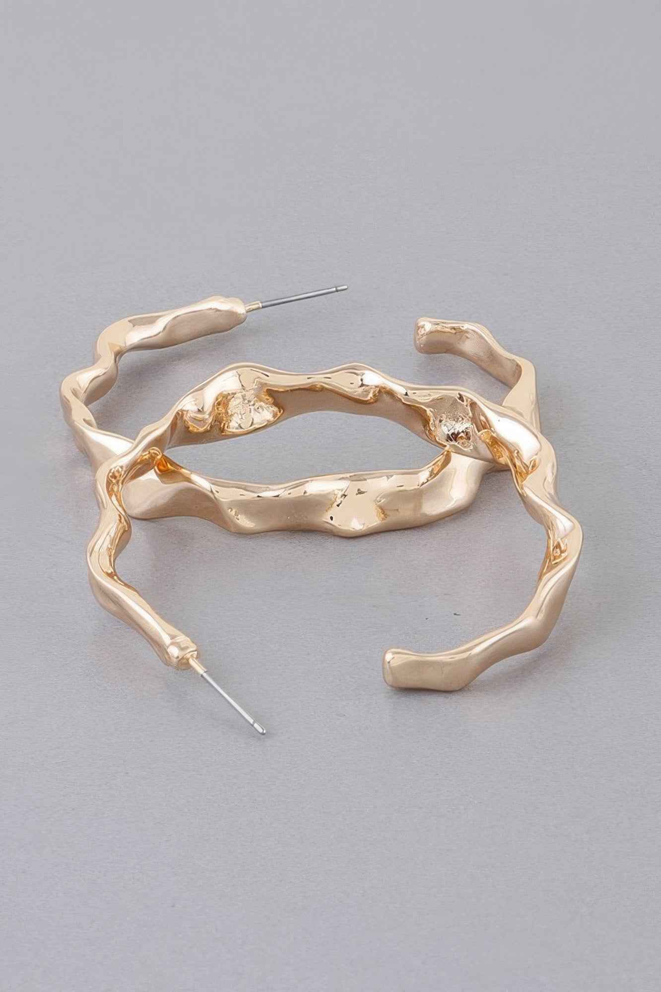 Wavy Accent Hoop Earrings