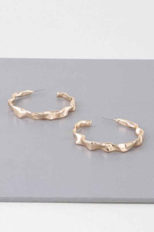 Wavy Accent Hoop Earrings