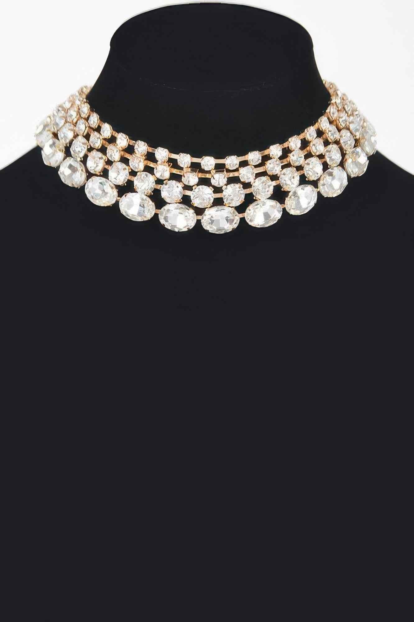 Multi Rhinestone Layered Necklace