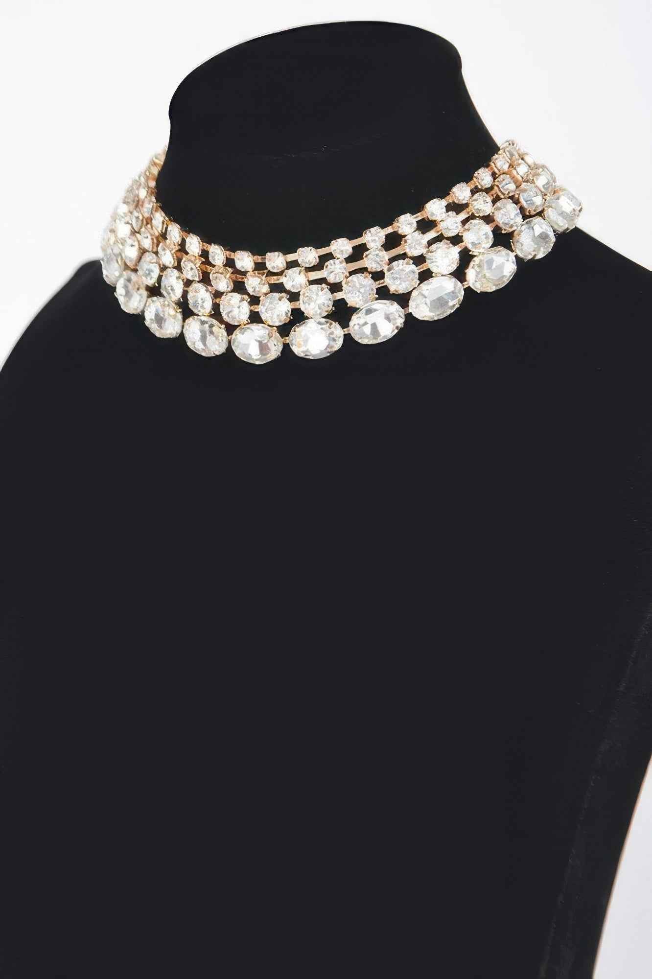 Multi Rhinestone Layered Necklace