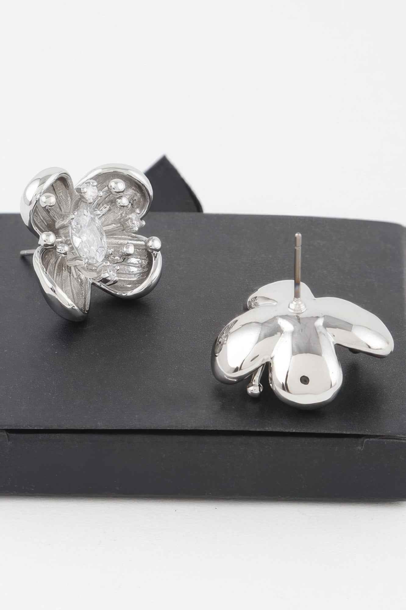 Blooming Rhinestone Flower Earrings