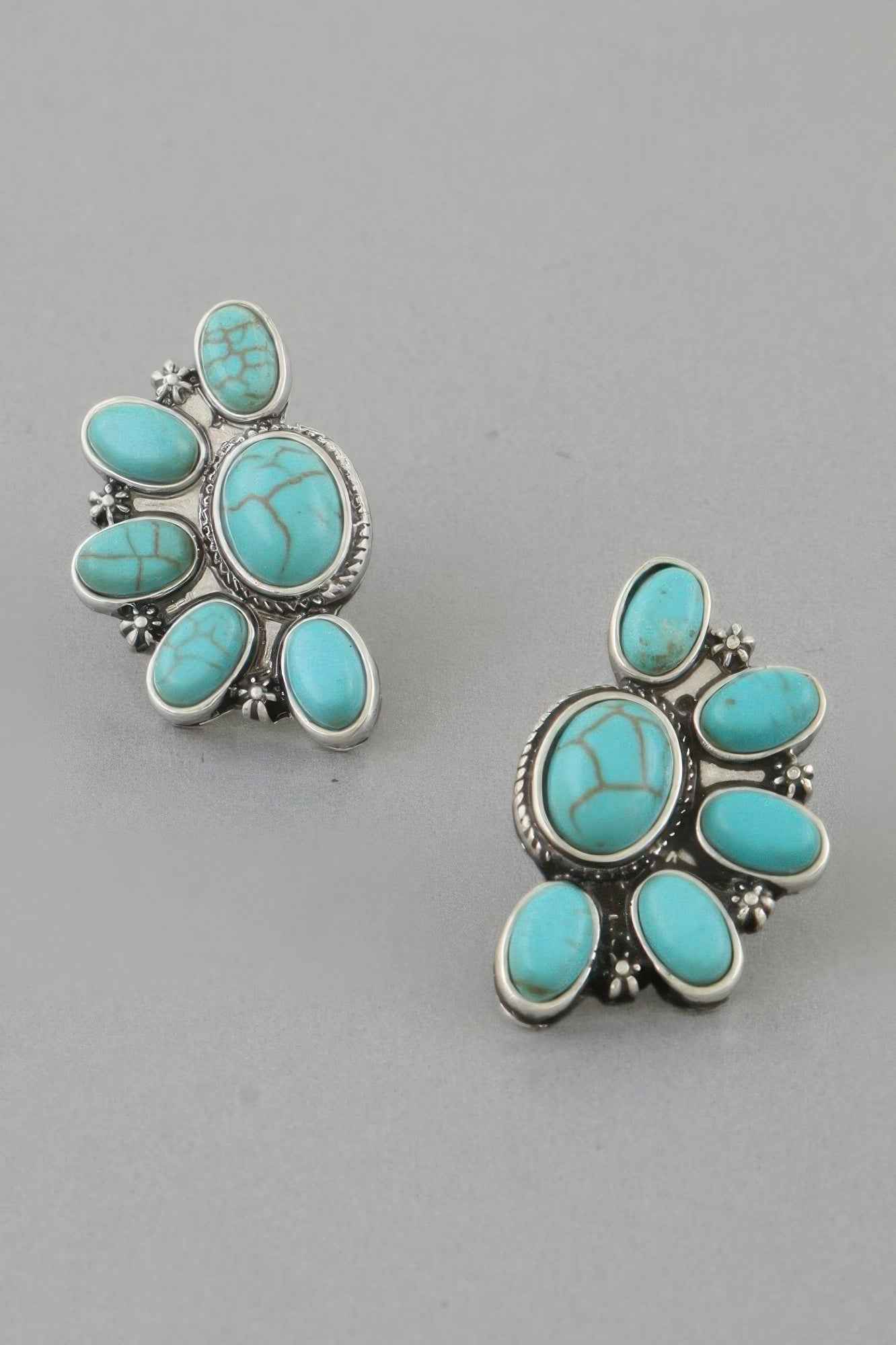 Antique Half Flower Stud Earrings
