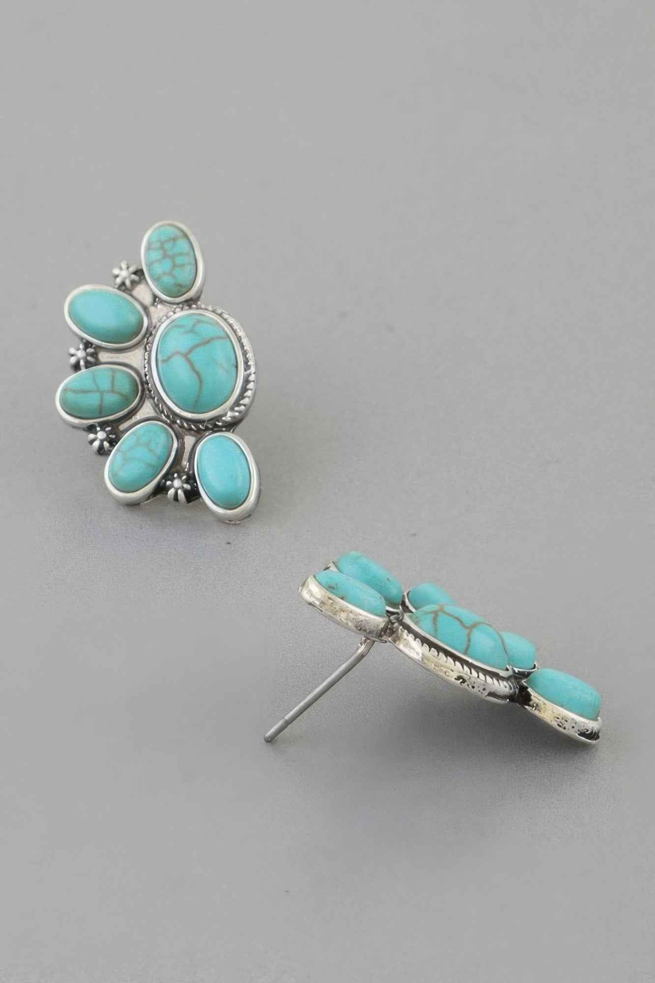 Antique Half Flower Stud Earrings