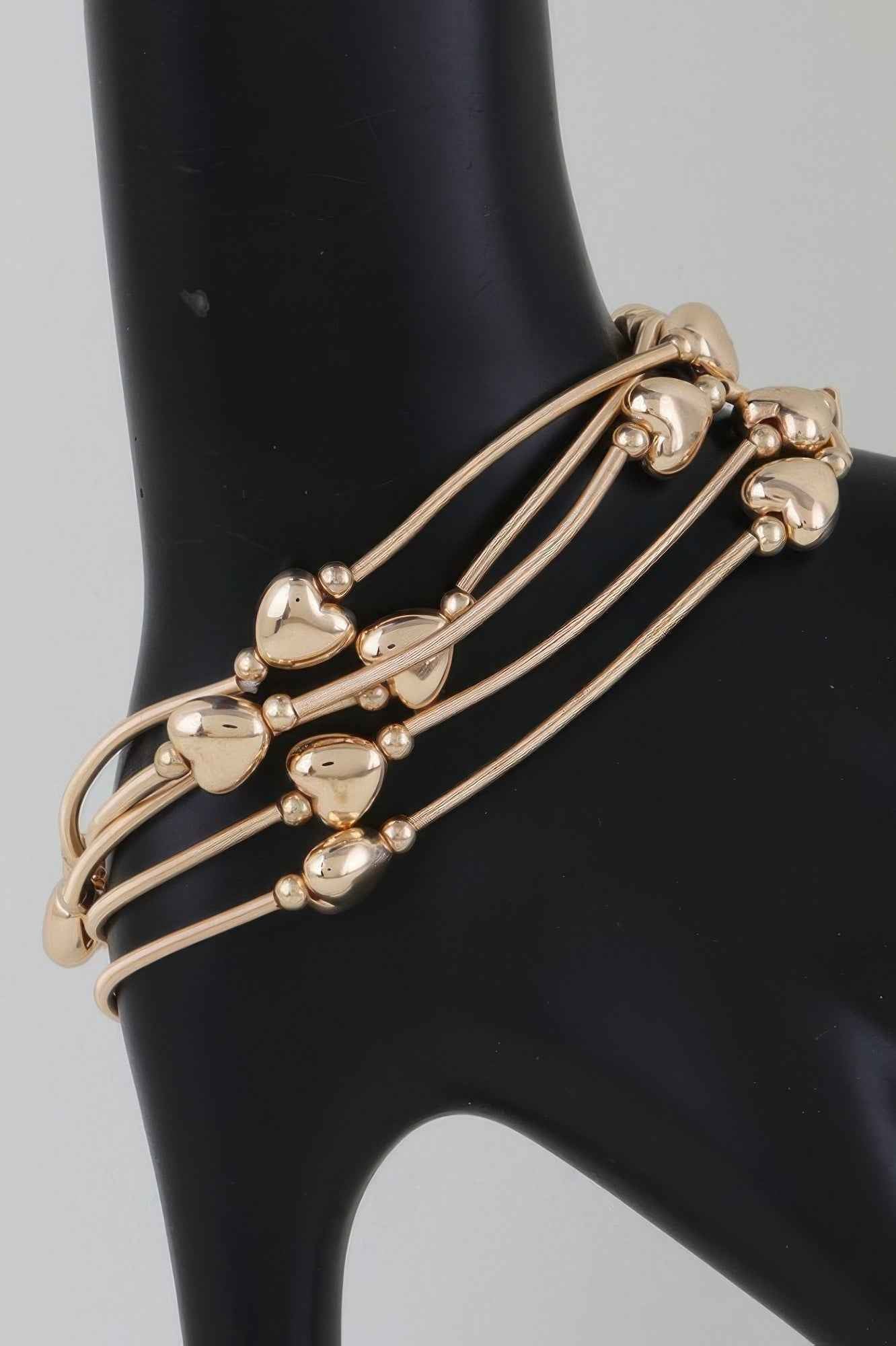 Shiny Heart Tube Beaded Bracelet