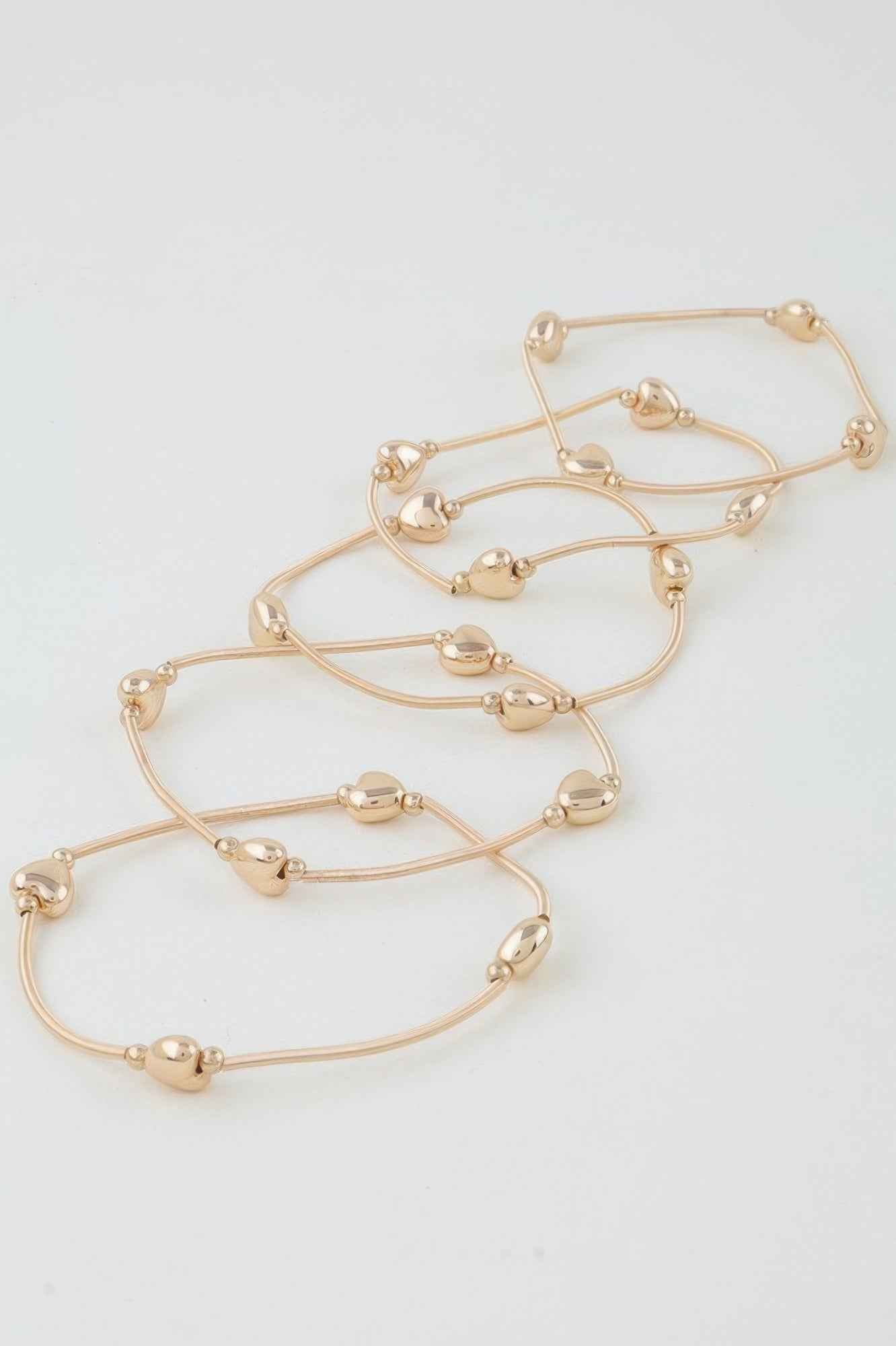 Shiny Heart Tube Beaded Bracelet