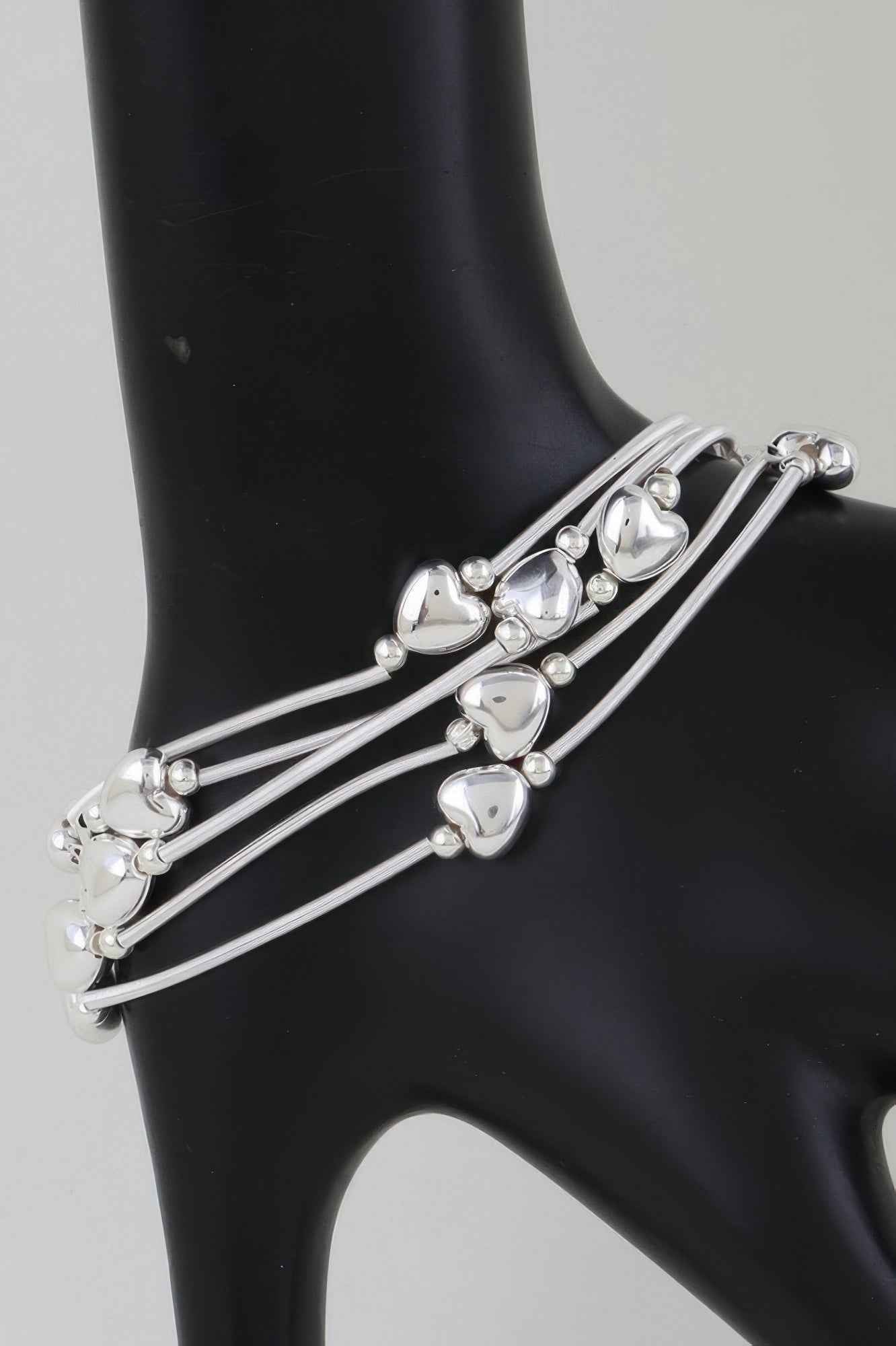 Shiny Heart Tube Beaded Bracelet