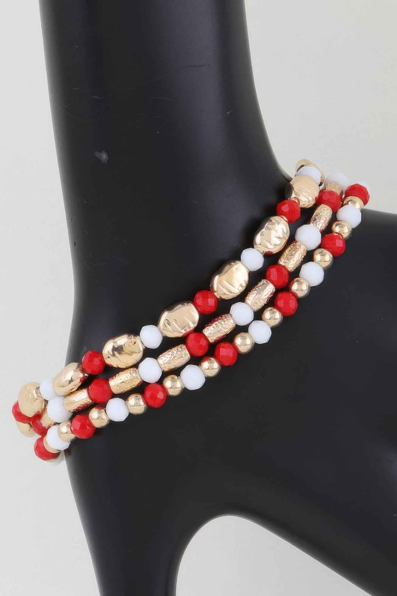 Multi Tone Stone Beaded Bracelet