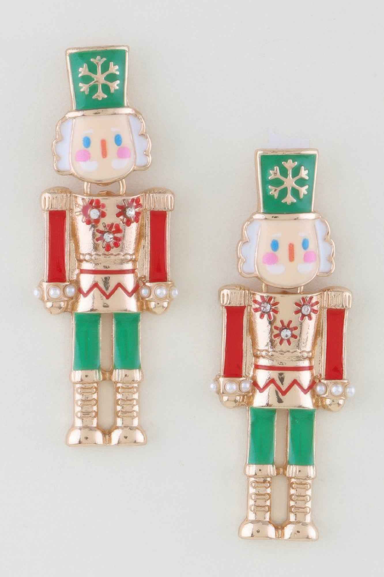 Snowflake Nutcracker Drop Earrings