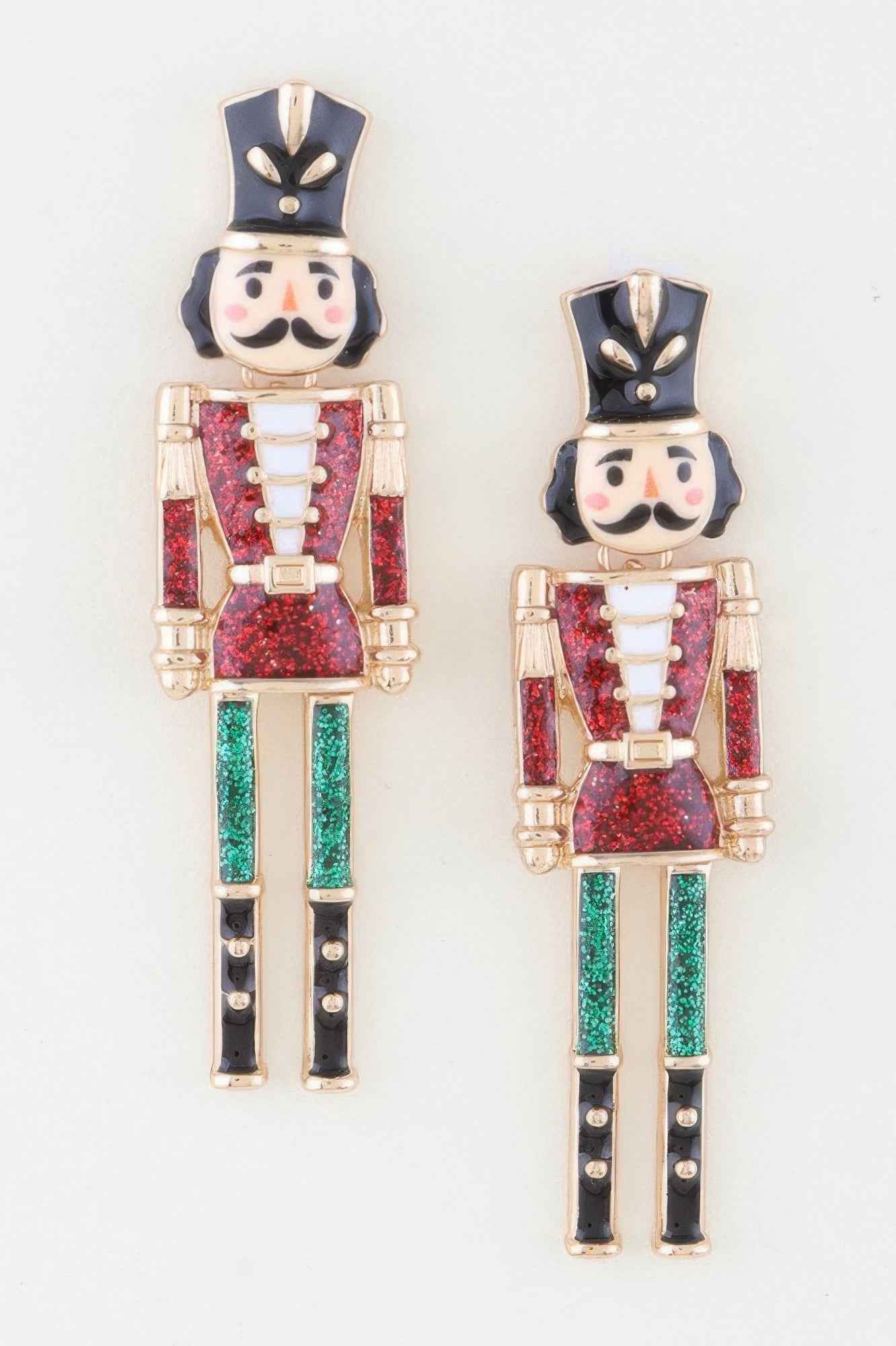 Glitter Nutcracker Drop Earrings