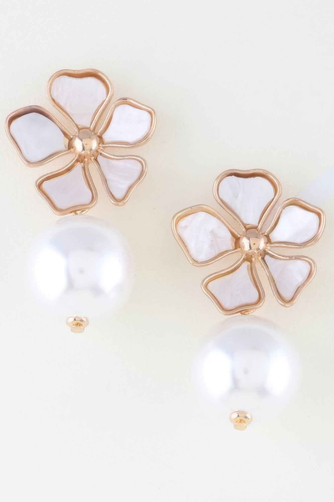 Marble Flower Stone Drop Earrings