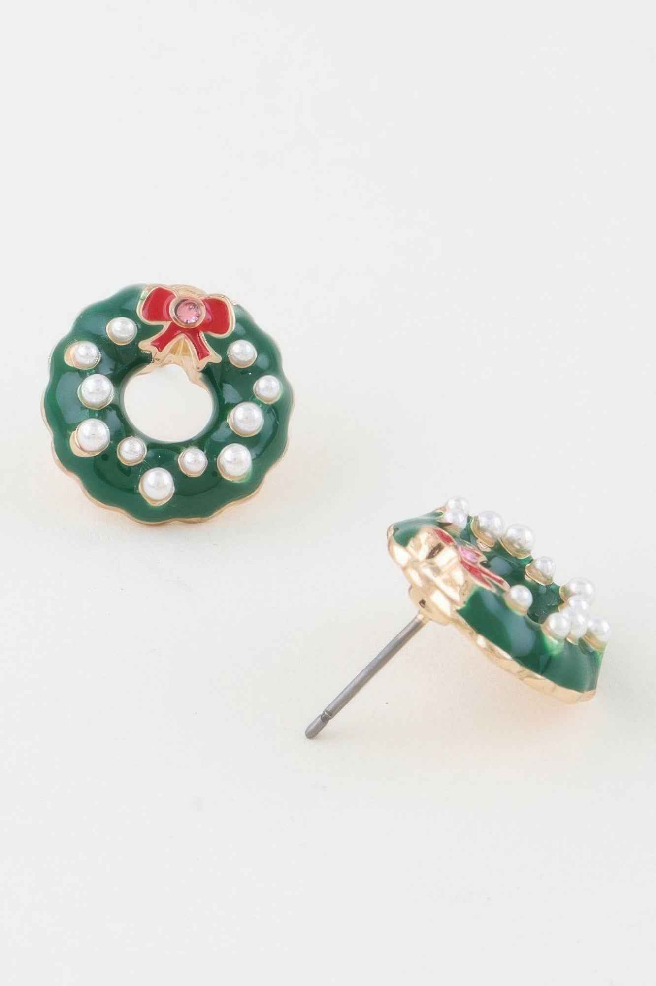 Christmas Wreath Stud Earrings