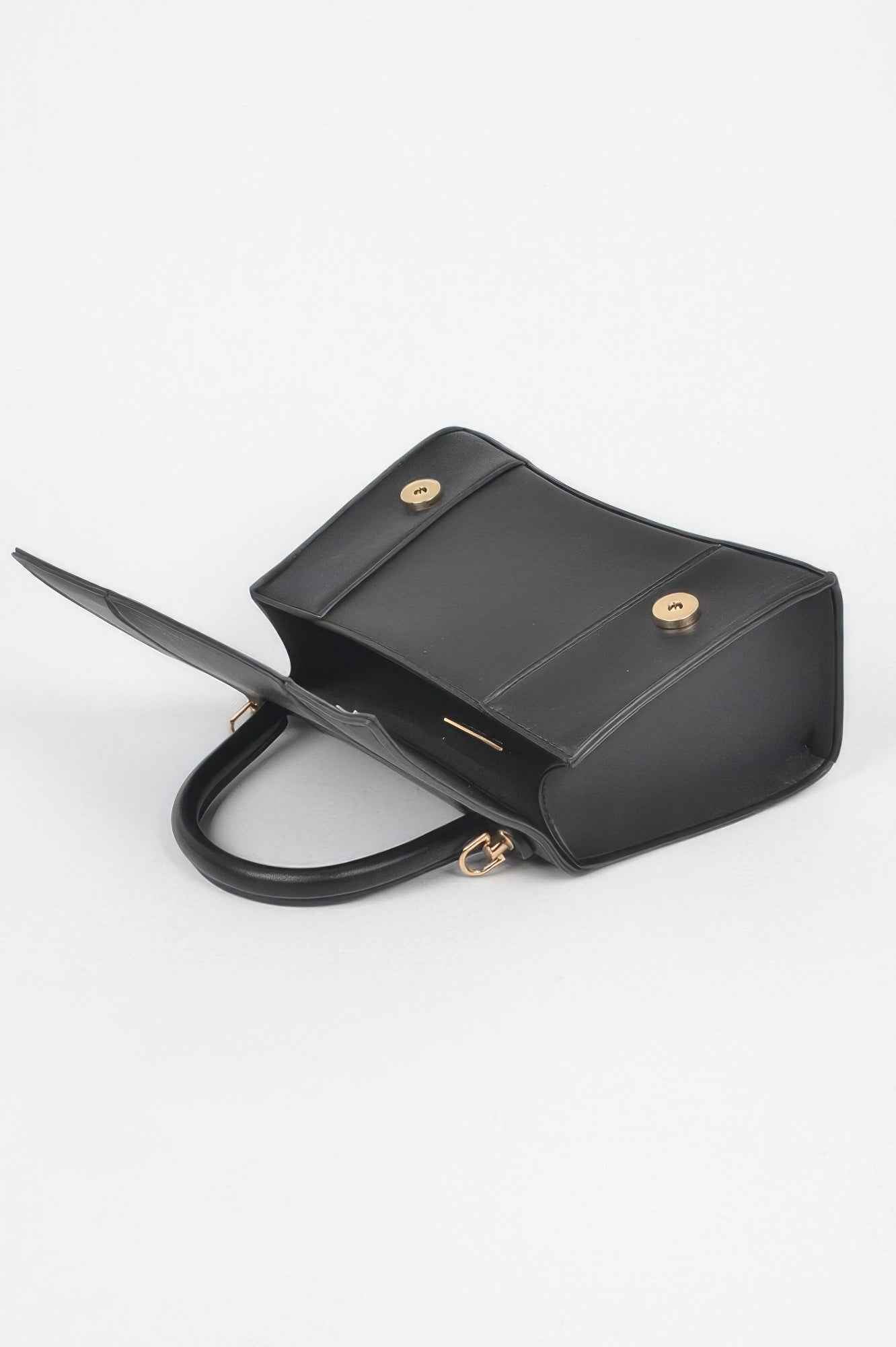 Faux Leather Top Handle Bag