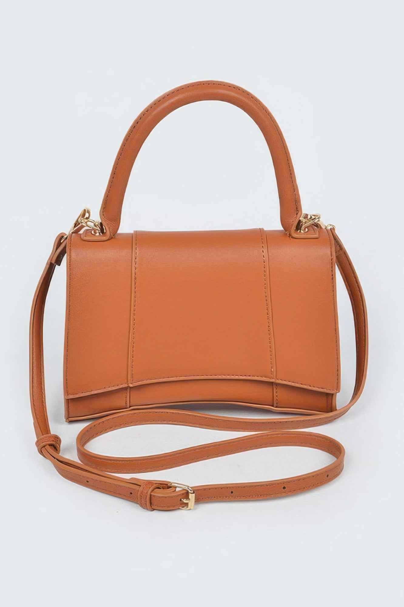 Faux Leather Top Handle Bag