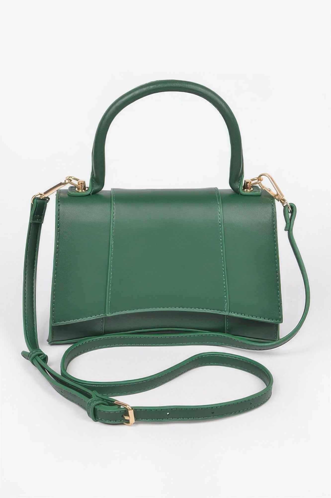 Faux Leather Top Handle Bag