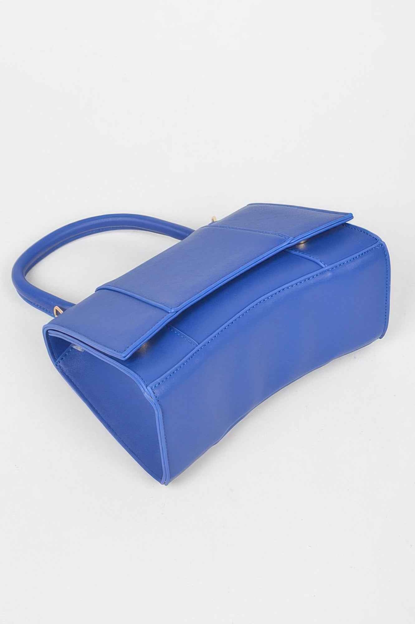 Faux Leather Top Handle Bag