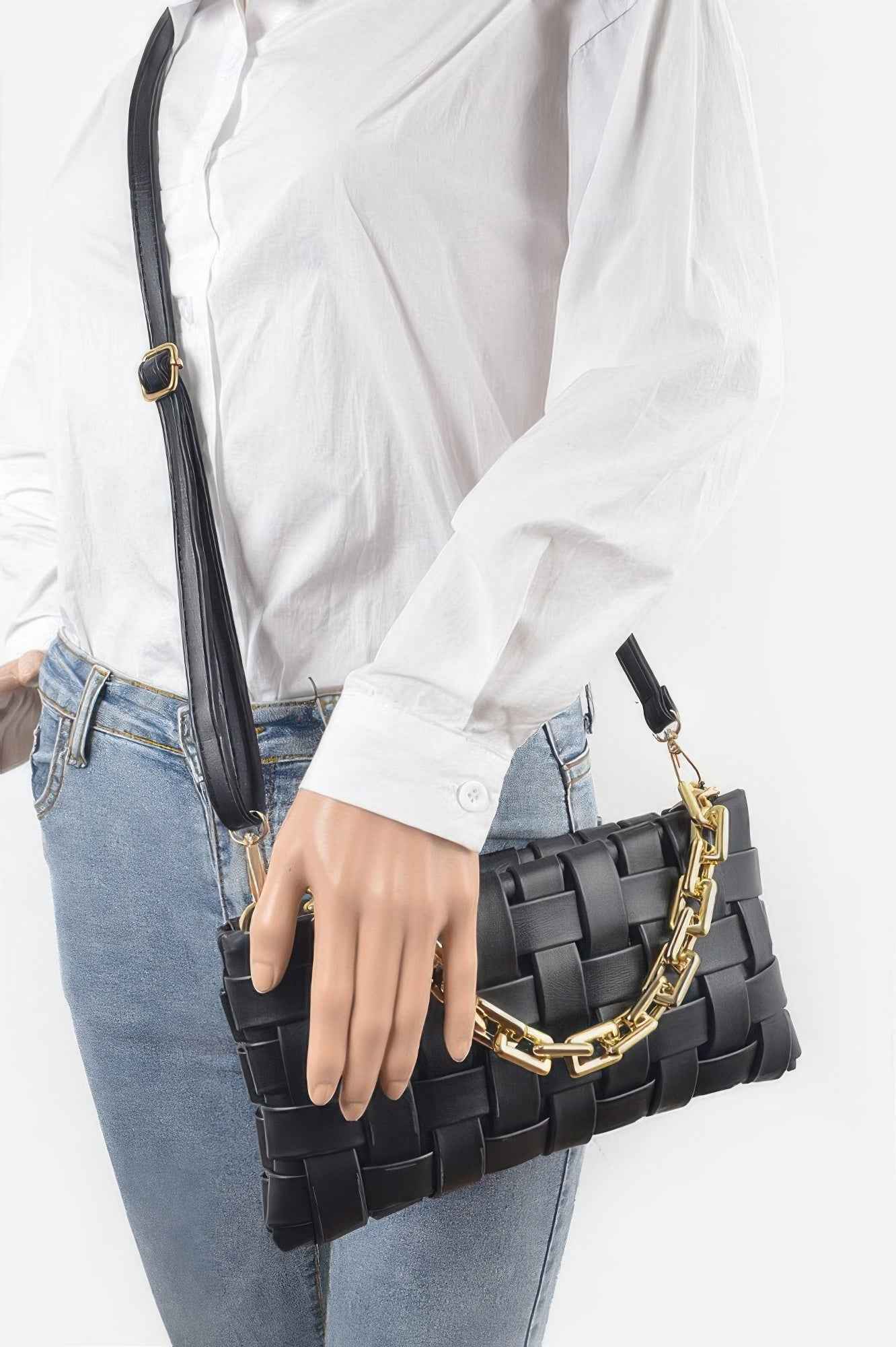 Braided Chain Crossbody Bag
