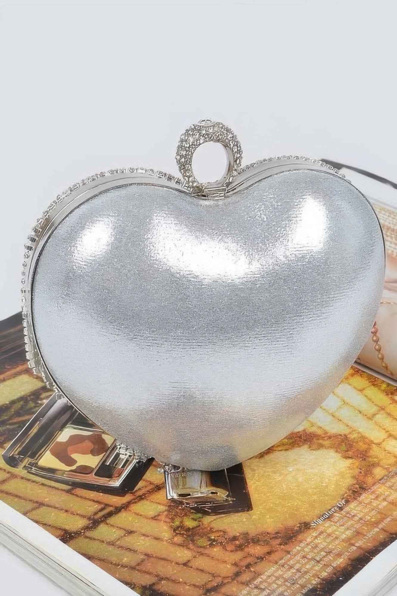 Rhinestone Fringe Heart Shape Party Bag