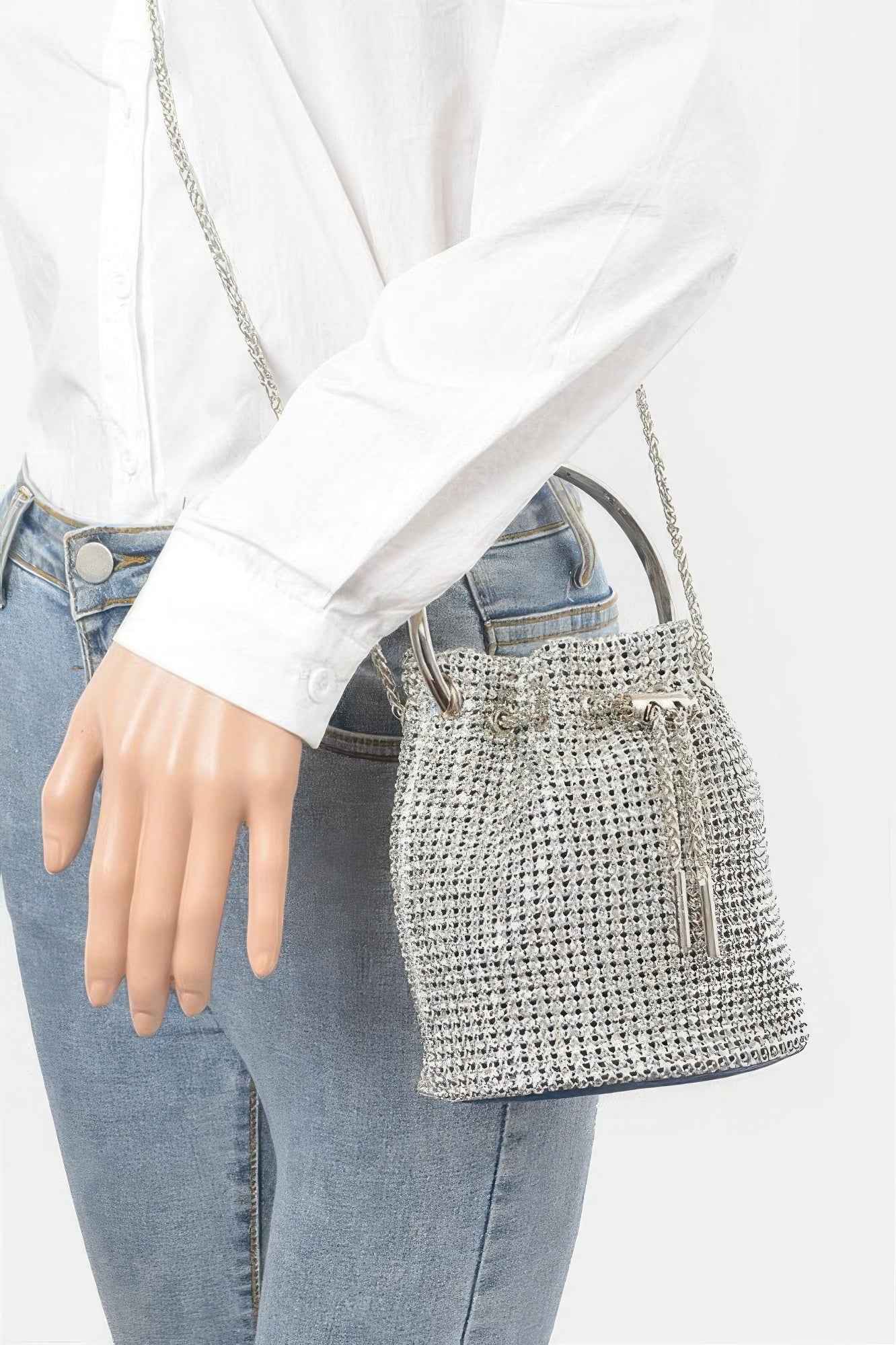 Rhinestone Bucket Bag