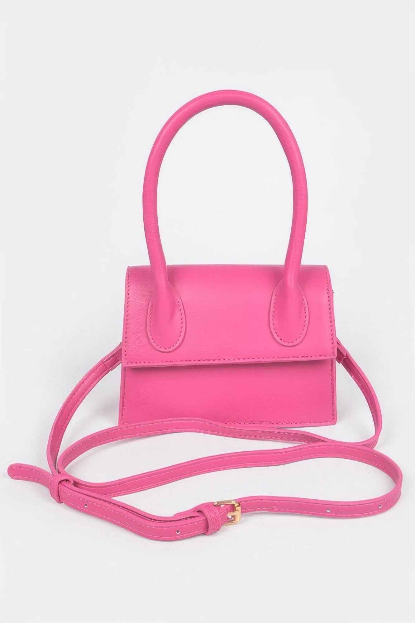 Faux Leather Top Handle Bag