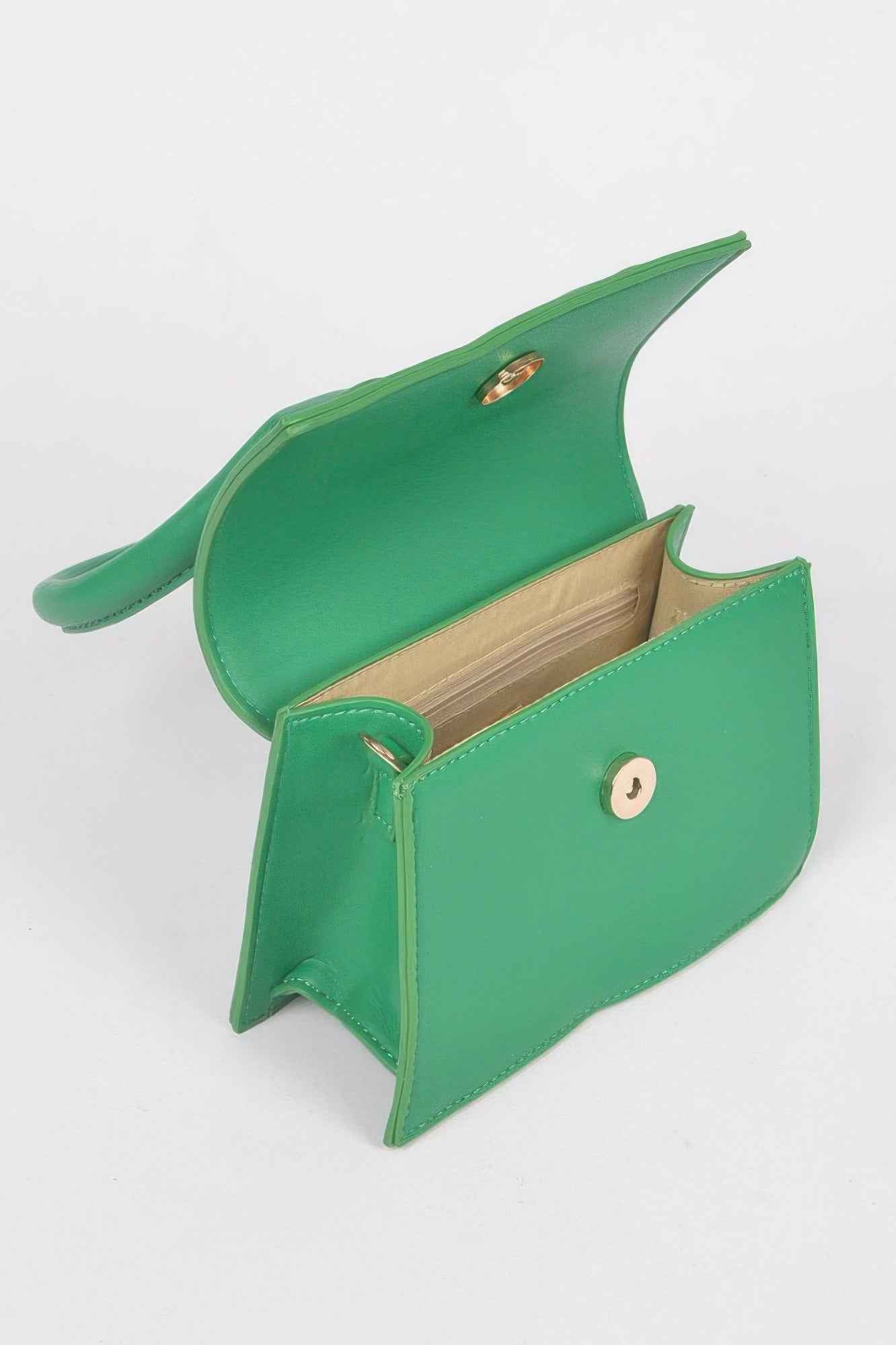 Faux Leather Top Handle Bag