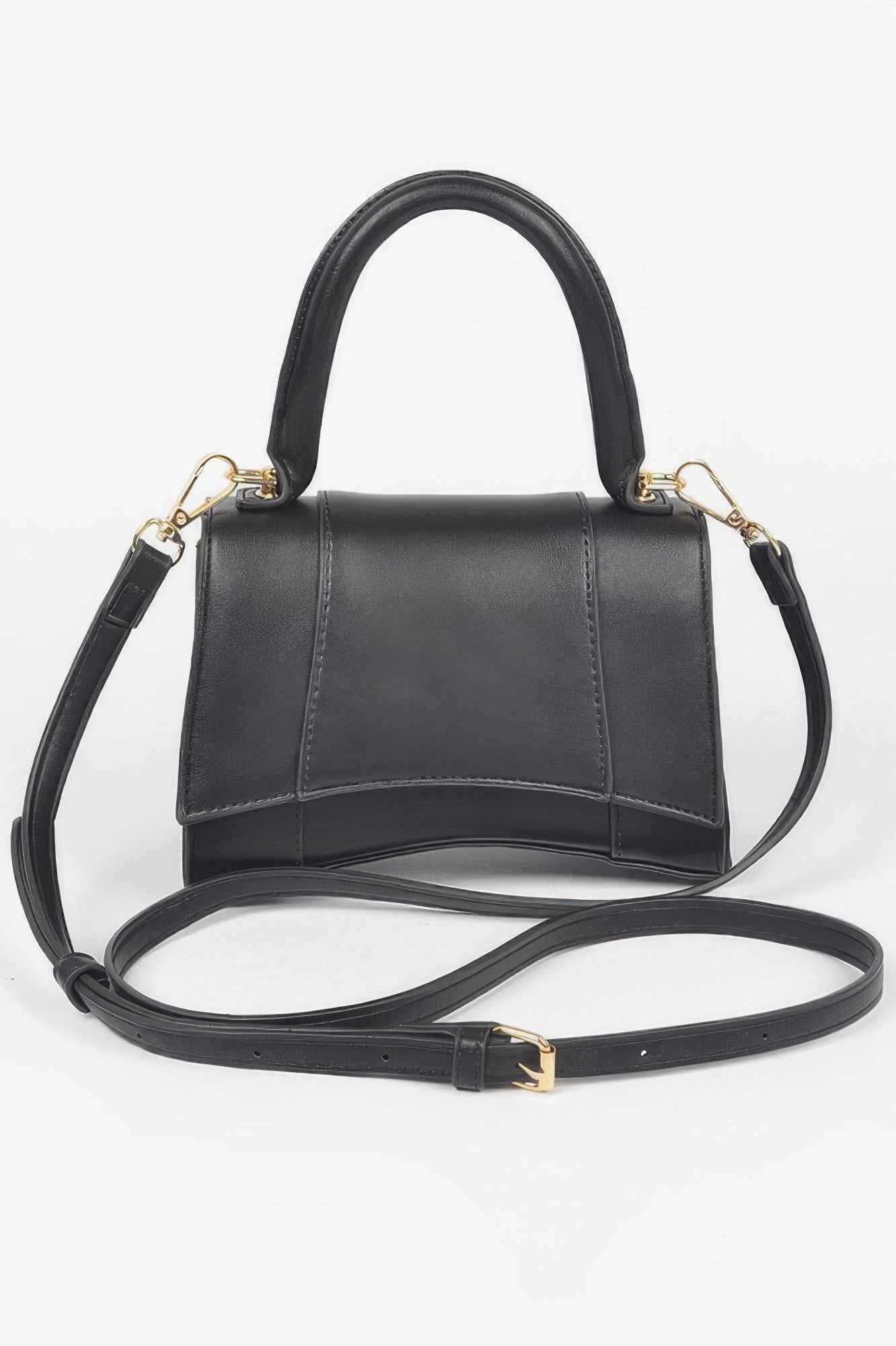 Faux Leather Top Handle Bag
